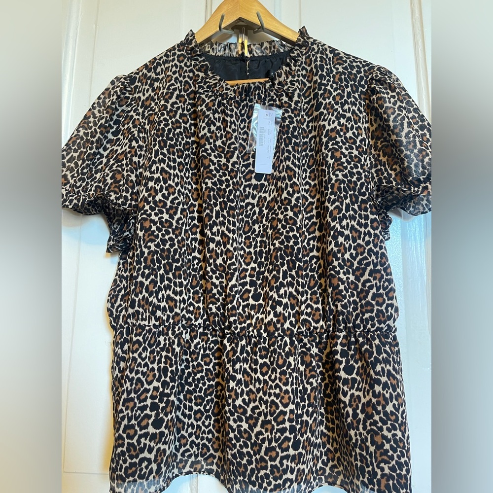 J. Crew NWT Animal Print Blouse - Picture 4 of 14
